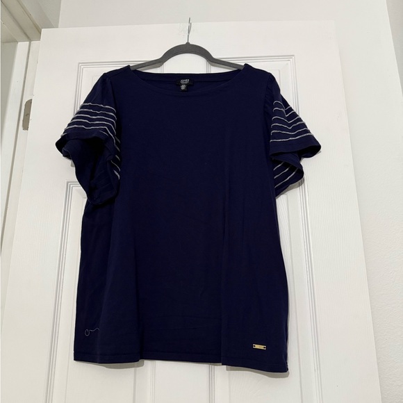 Jones New York Flutter Short Sleeve Top - Picture 1 of 4
